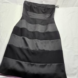 White House Black Market Black on Black Striped Bodycon Dress Size 4 Strapless